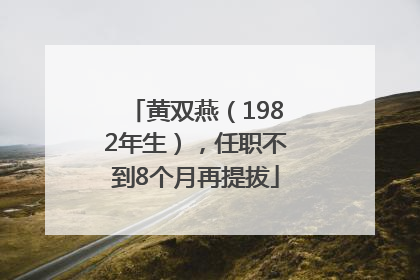 黄双燕（1982年生），任职不到8个月再提拔