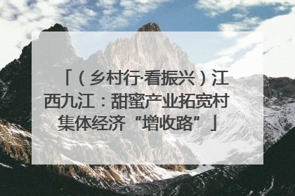 （乡村行·看振兴）江西九江：甜蜜产业拓宽村集体经济“增收路”