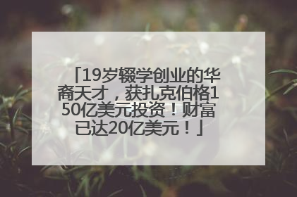 19岁辍学创业的华裔天才，获扎克伯格150亿美元投资！财富已达20亿美元！
