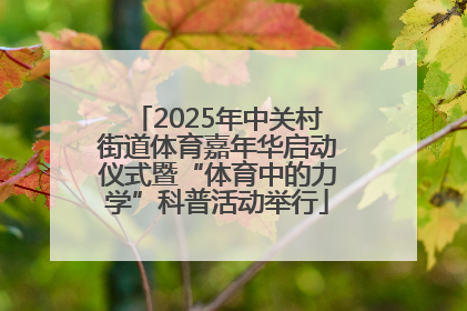 2025年中关村街道体育嘉年华启动仪式暨“体育中的力学”科普活动举行