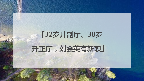 32岁升副厅、38岁升正厅，刘会英有新职