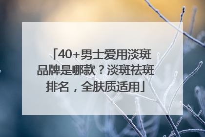 40+男士爱用淡斑品牌是哪款？淡斑祛斑排名，全肤质适用