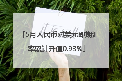 5月人民币对美元即期汇率累计升值0.93%