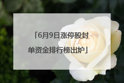 6月9日涨停股封单资金排行榜出炉